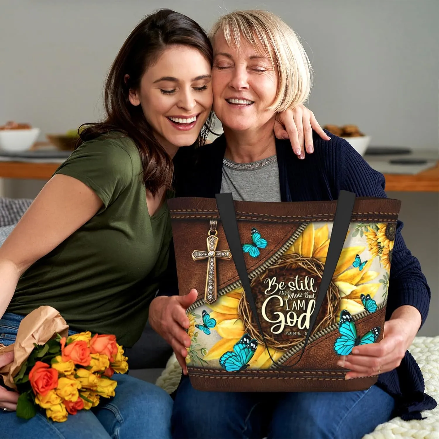 Bible Tote Bags for Women Christian Tote Bag Religious Church Bags for Women Organizer Christian Gift With Zipper