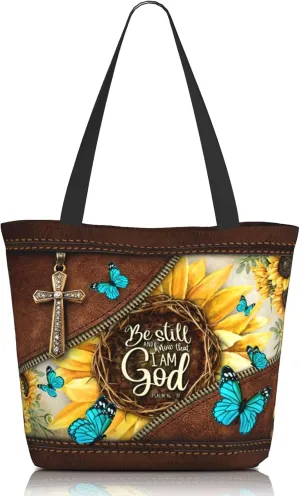 Bible Tote Bags for Women Christian Tote Bag Religious Church Bags for Women Organizer Christian Gift With Zipper