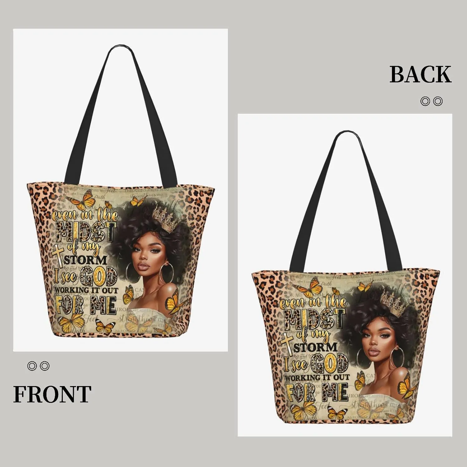 Bible Tote Bags for Women Christian Tote Bag Religious Church Bags for Women Organizer Christian Gift With Zipper