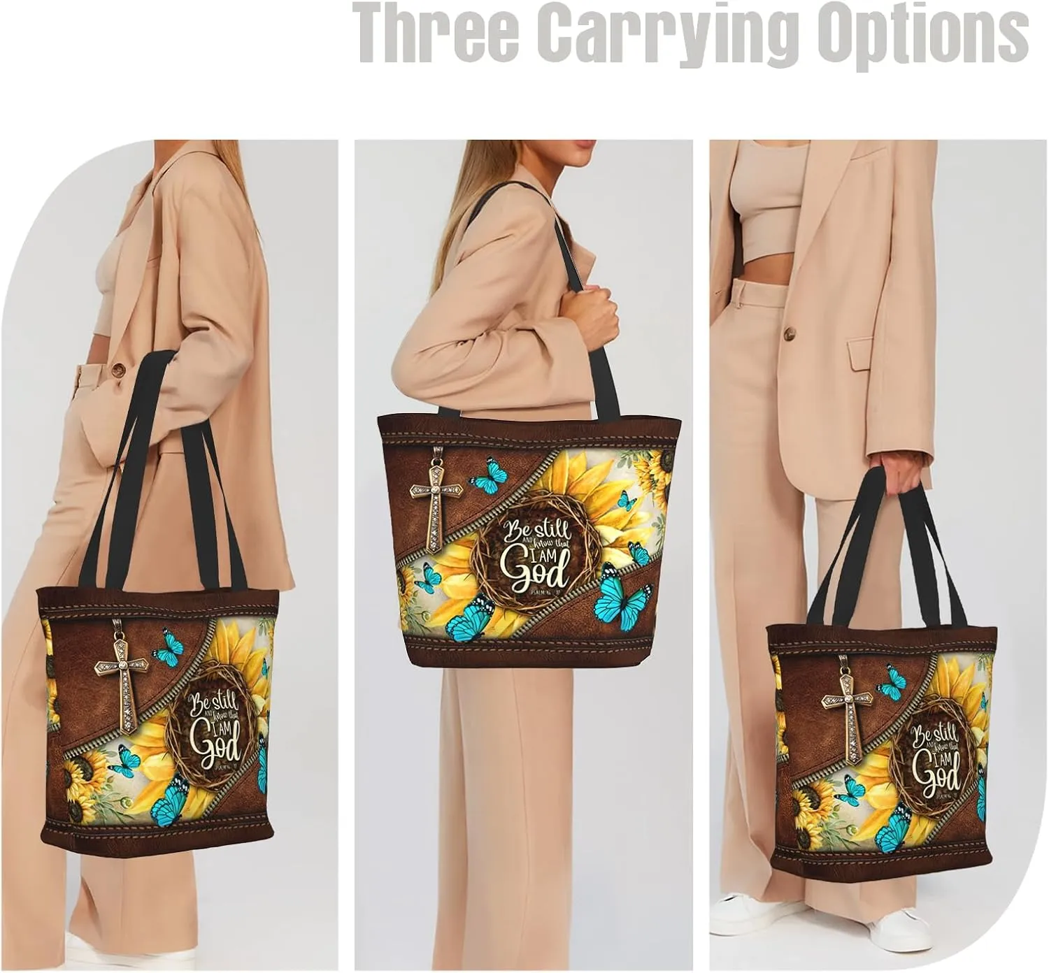 Bible Tote Bags for Women Christian Tote Bag Religious Church Bags for Women Organizer Christian Gift With Zipper