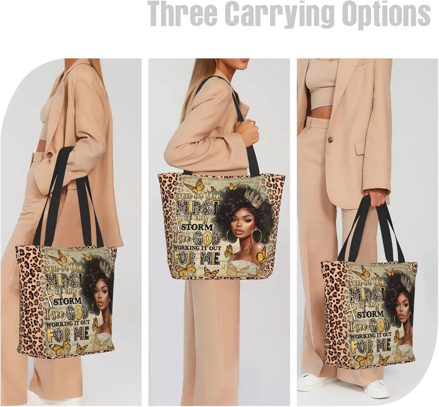 Bible Tote Bags for Women Christian Tote Bag Religious Church Bags for Women Organizer Christian Gift With Zipper