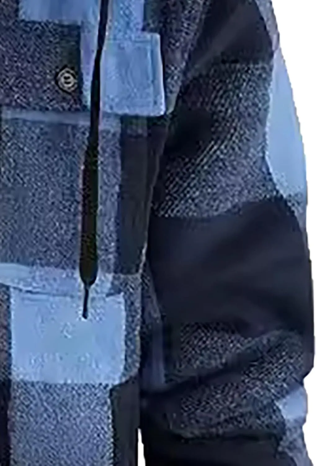 Big and Tall Flannel Jacket for Men Cotton Plaid Fleece Lined Hoodies Sherpa Full Zip Plus Size Fall Winter Warm Coat