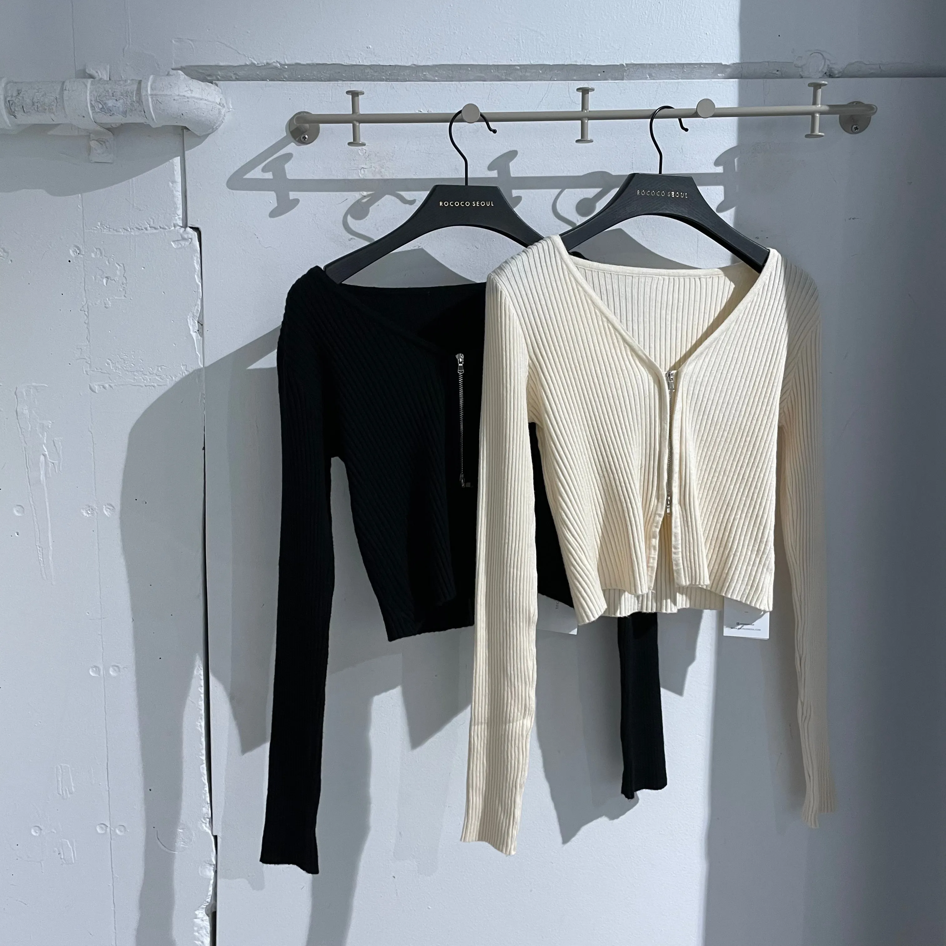 Bird Zip Ribbed Cardigan