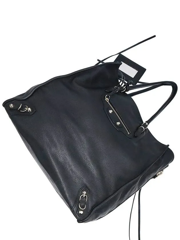 Black 357330 Balenciaga Reliable shipping Papier Price-busting Around Calfskin Zip Tote Bag A5 Balenciaga