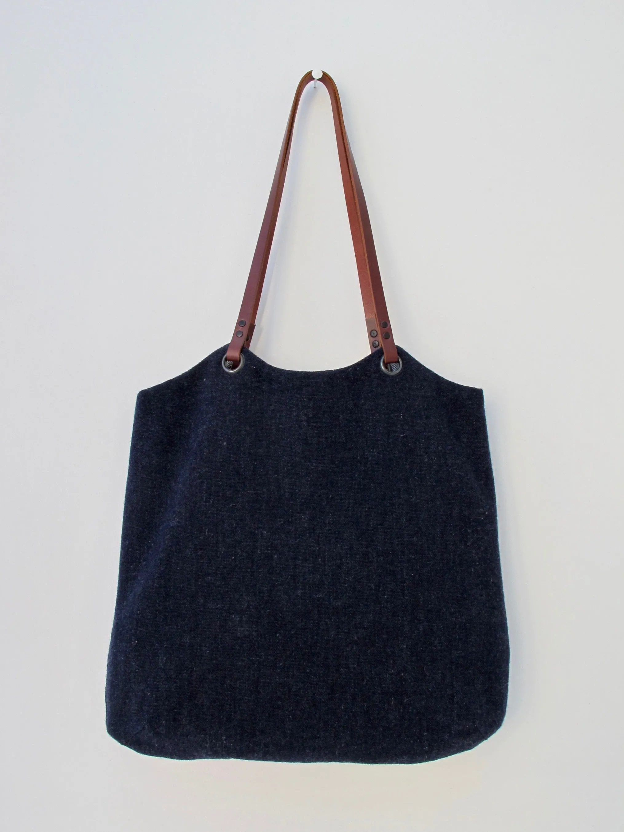 Blockwork Tote Bag - indigo, emerald, marigold and red stripe