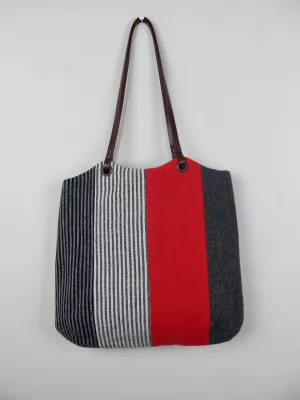 Blockwork Tote Bag - red stripe III