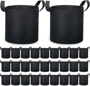 Boao 30 Pack 3 Gallon Grow Bags Aeration Fabric Pots for Plants with Handles Thickened Non Woven Grow Pots Bulk Plant Bags for Garden Vegetable Flower