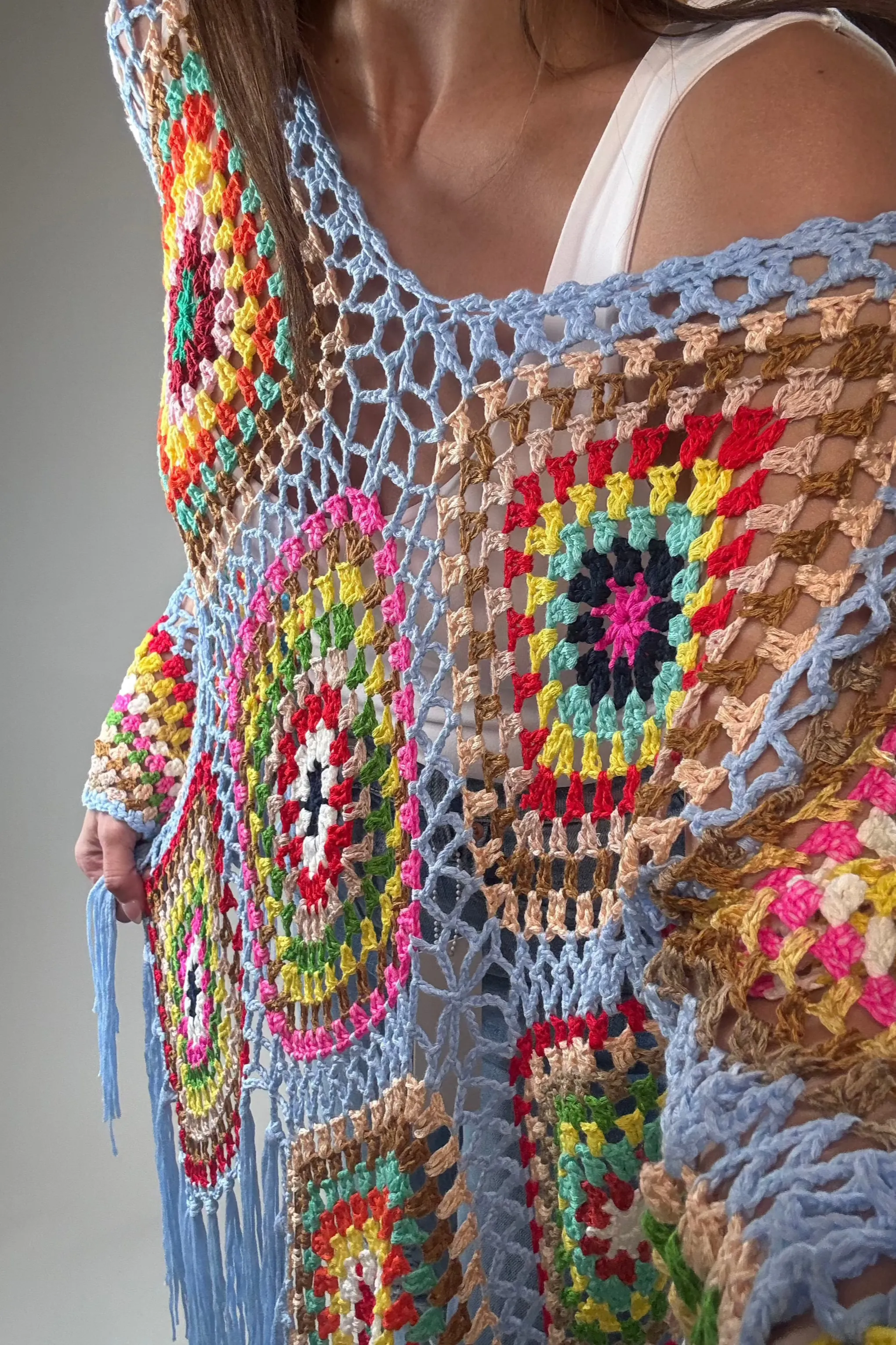 Boho Crochet Knit Tops