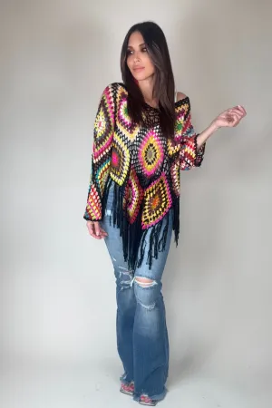 Boho Crochet Knit Tops