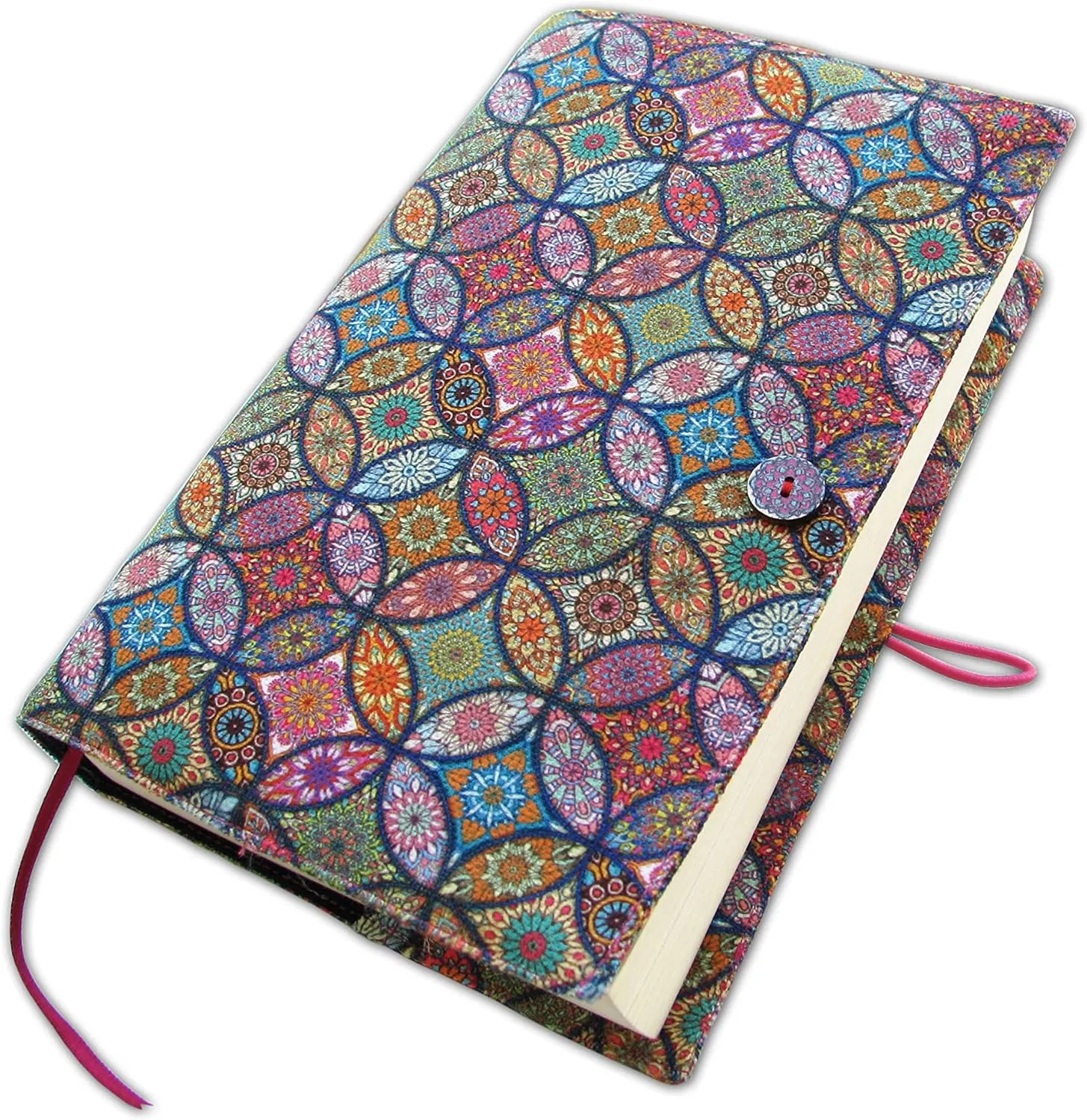 Book Sleeve Cover, Fabric Case Novel for Adult Paperback, Patchwork Pattern Washable Protector - 5.5 x 8.2 x 1.6 Padded Bag