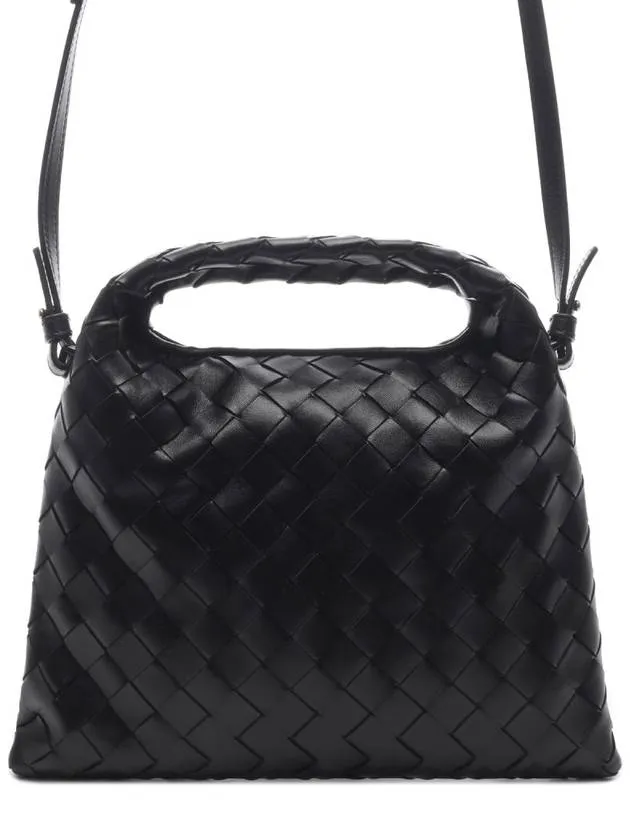 Bottega Veneta Intrecciato Mini Hop Tote Bag Black