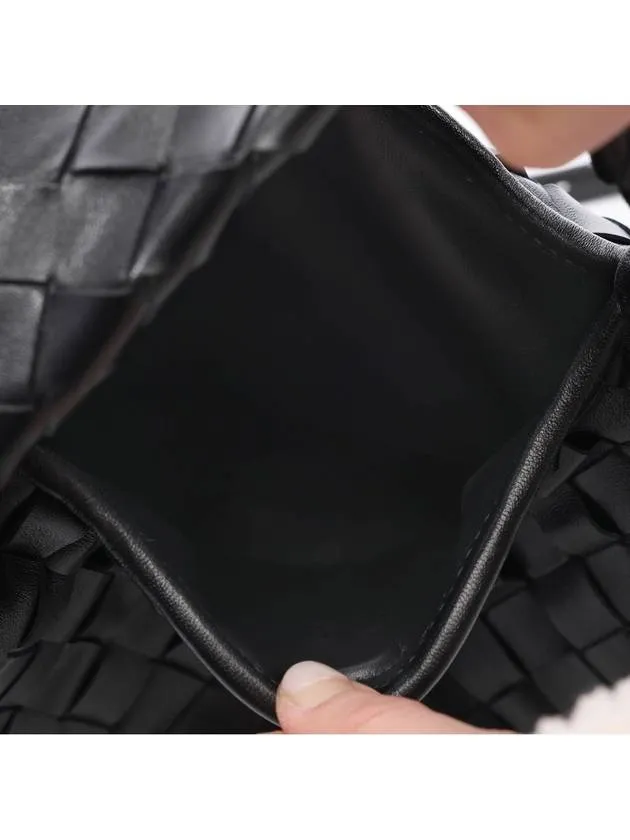 Bottega Veneta Intrecciato Mini Hop Tote Bag Black