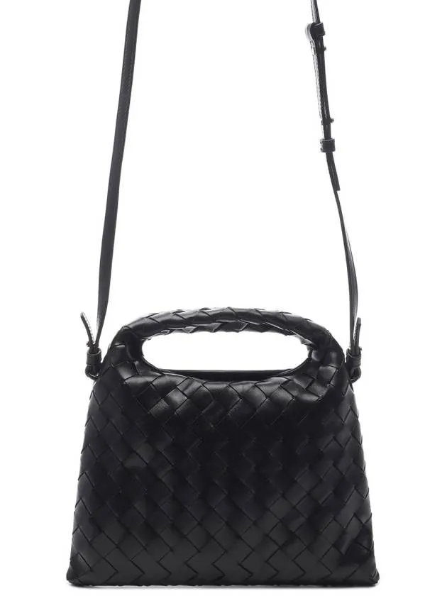 Bottega Veneta Intrecciato Mini Hop Tote Bag Black