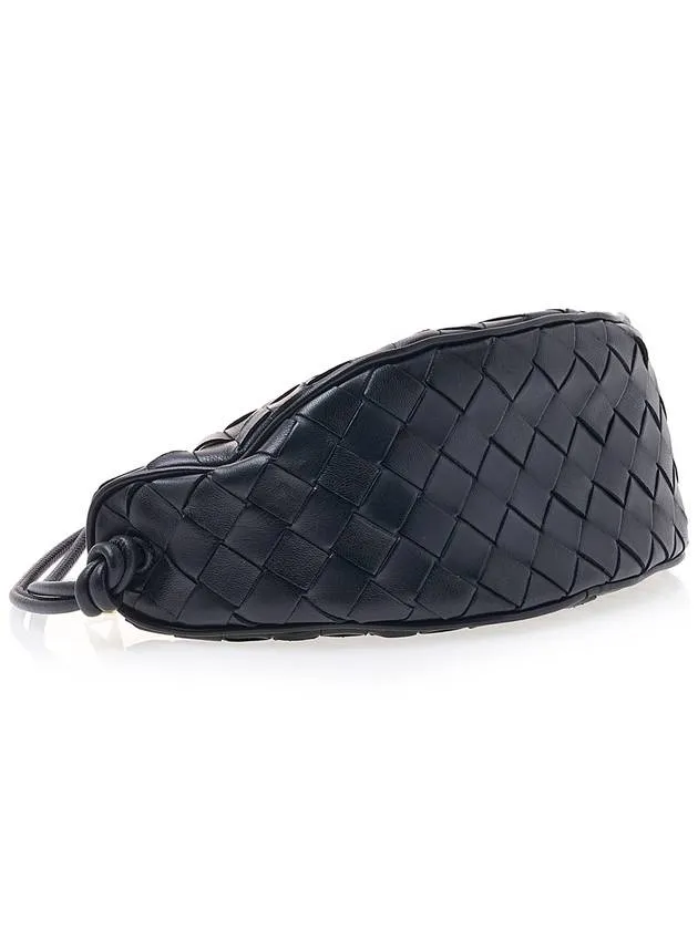 Bottega Veneta Intrecciato Strap Pouch Tote Bag Black