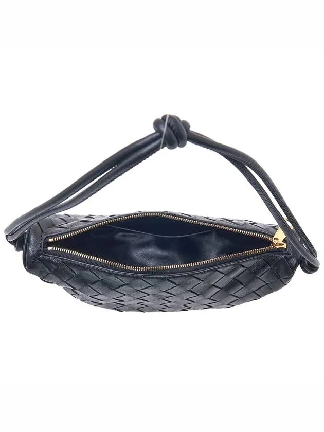 Bottega Veneta Intrecciato Strap Pouch Tote Bag Black