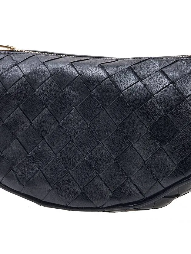 Bottega Veneta Intrecciato Strap Pouch Tote Bag Black