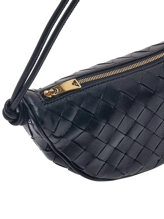 Bottega Veneta Intrecciato Strap Pouch Tote Bag Black
