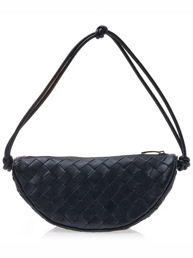 Bottega Veneta Intrecciato Strap Pouch Tote Bag Black