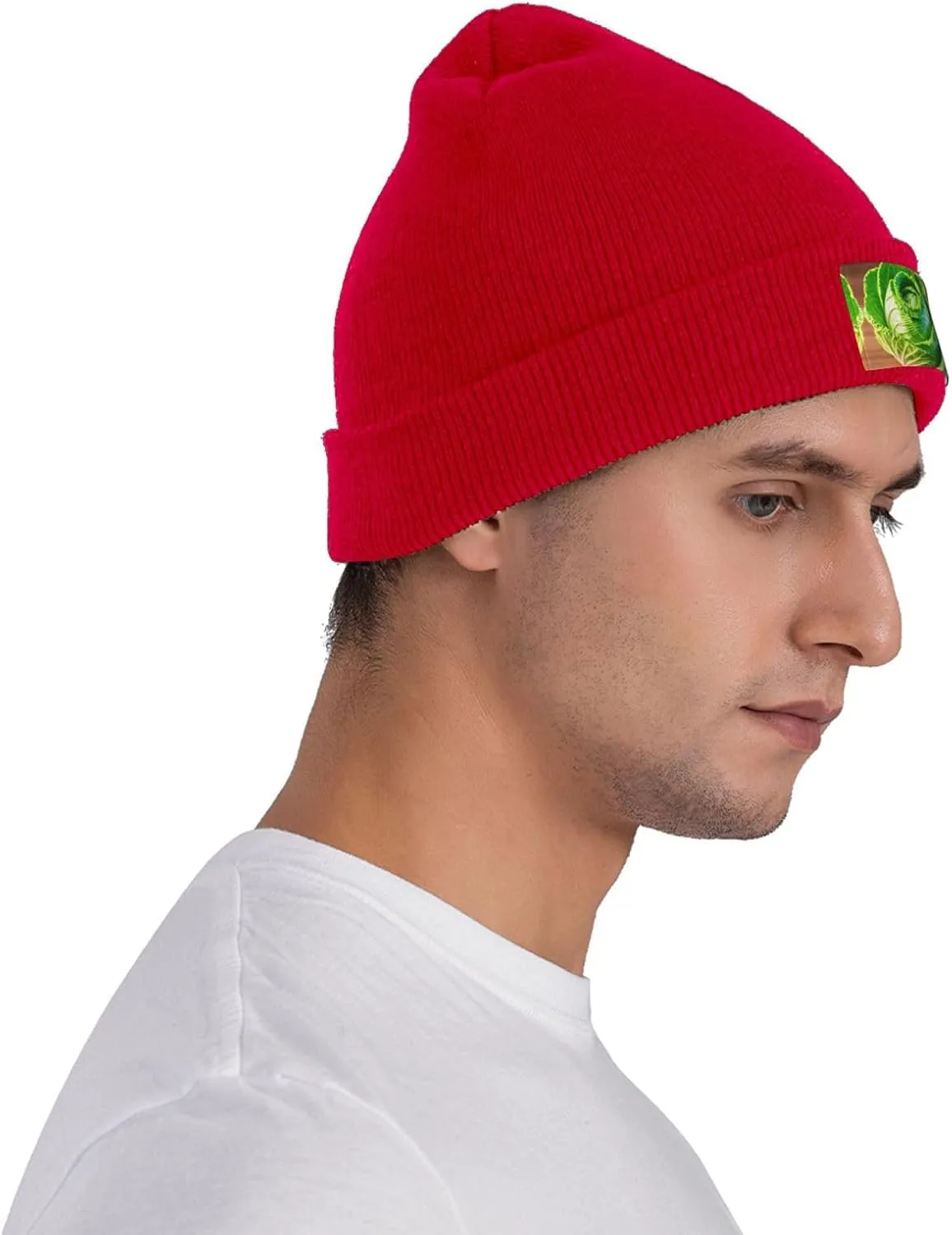 Bright Cabbage Print Beanie Hat for Women,Soft Warm Womens Winter Hat, Casual Knit Hat,Stretch Womens Knit Beanies