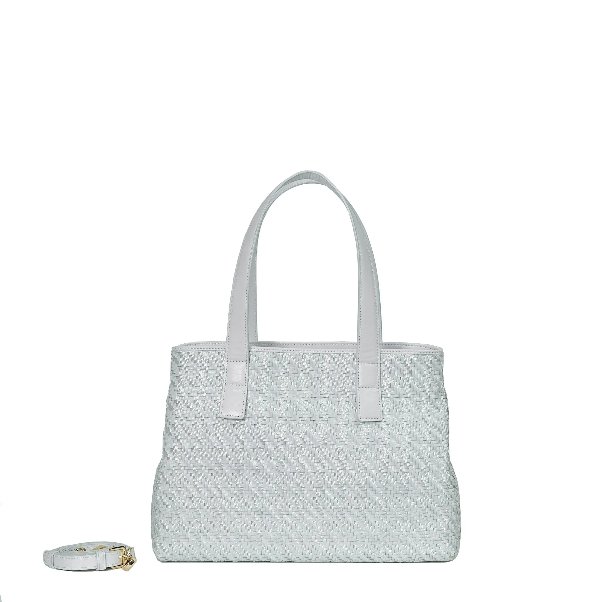 CA 1034 - SHOULDER BAG - WHITE RAFFIA