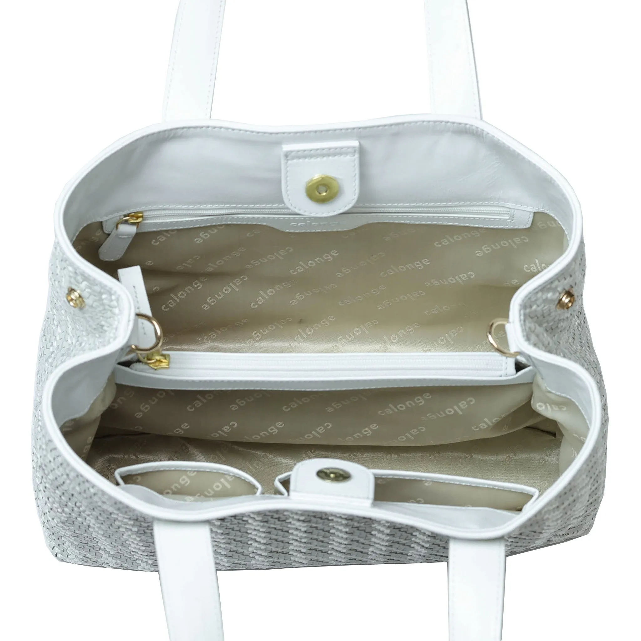 CA 1034 - SHOULDER BAG - WHITE RAFFIA