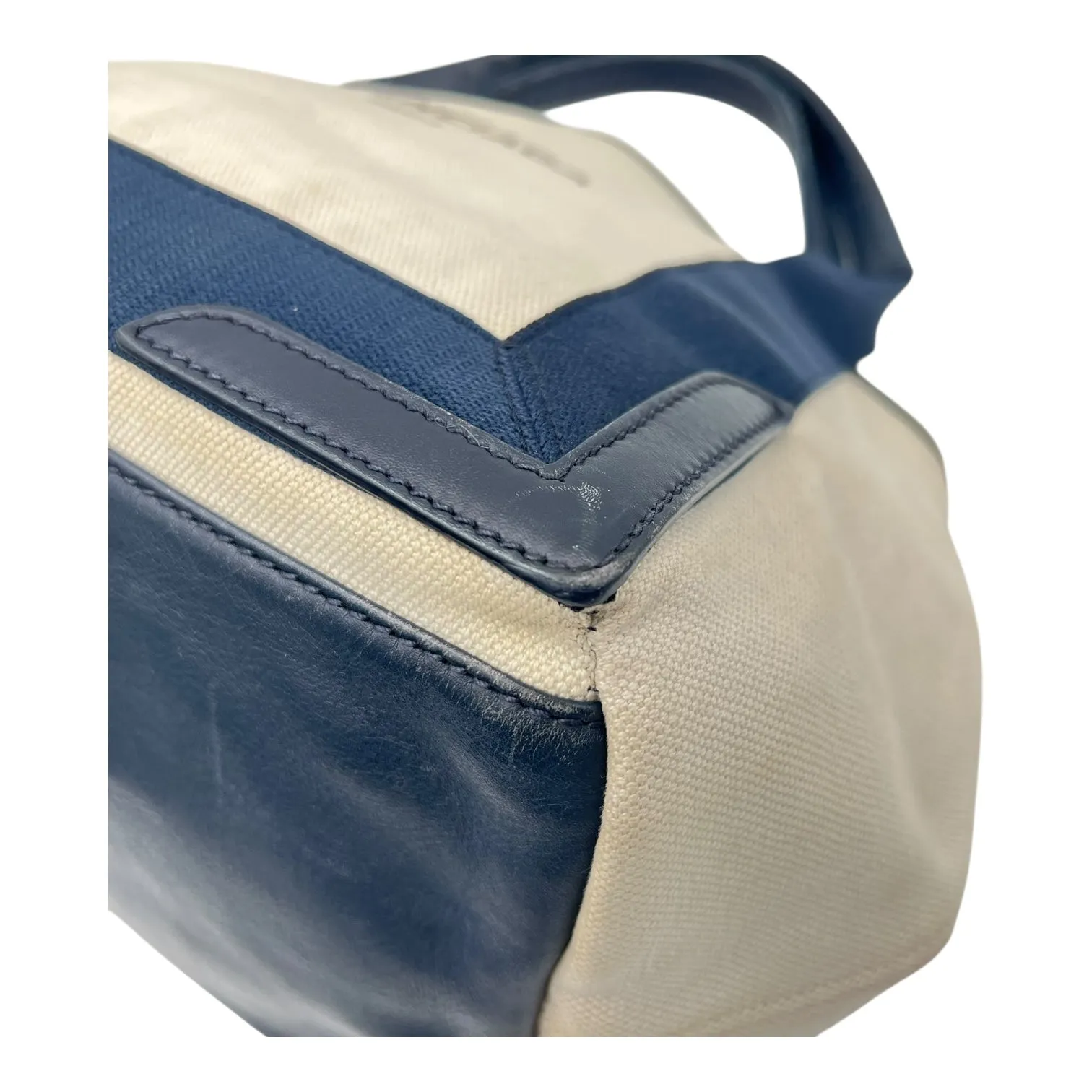 Cabas Tote Bag Beige in Canvas, Silver hardware