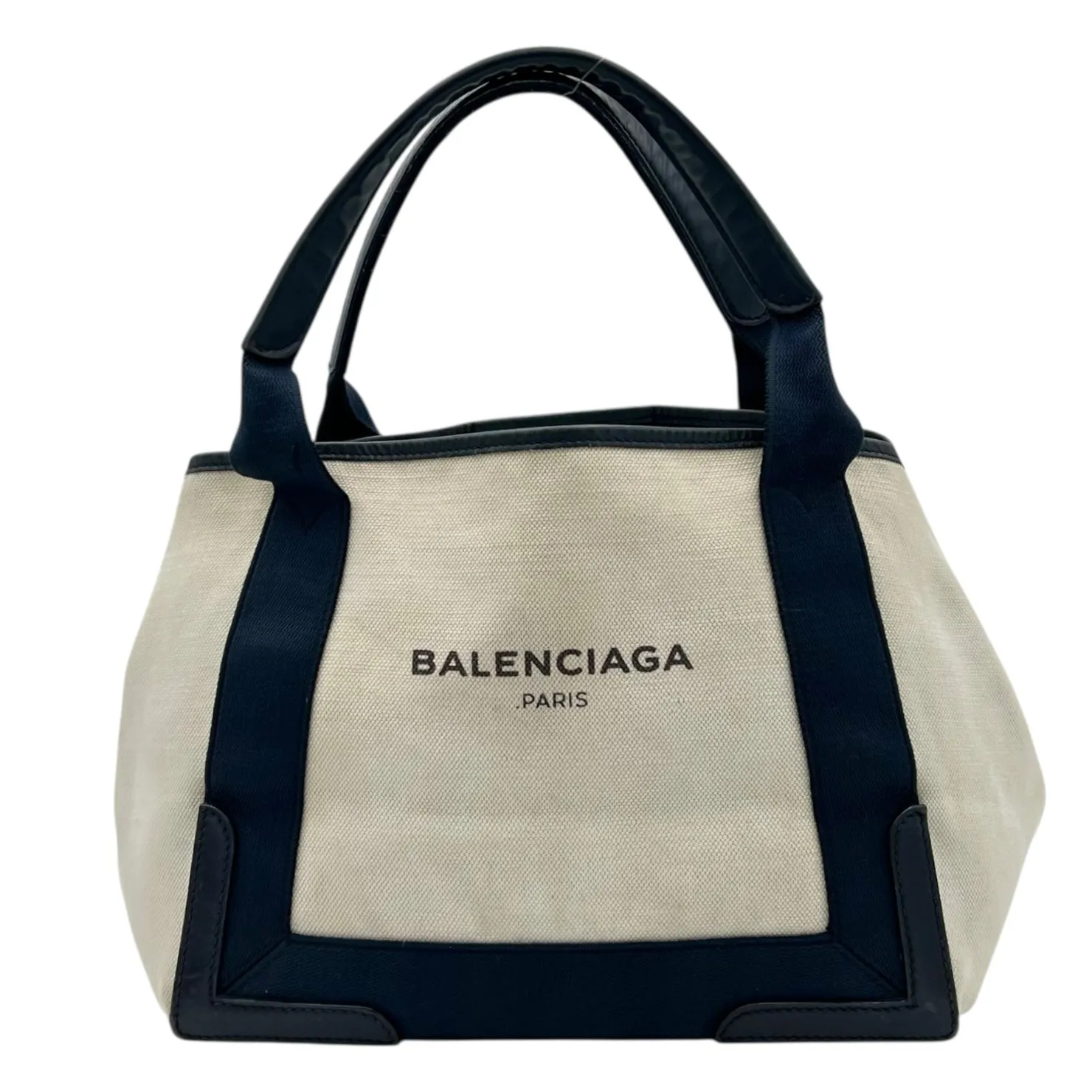 Cabas Tote Bag Beige in Canvas, Silver hardware