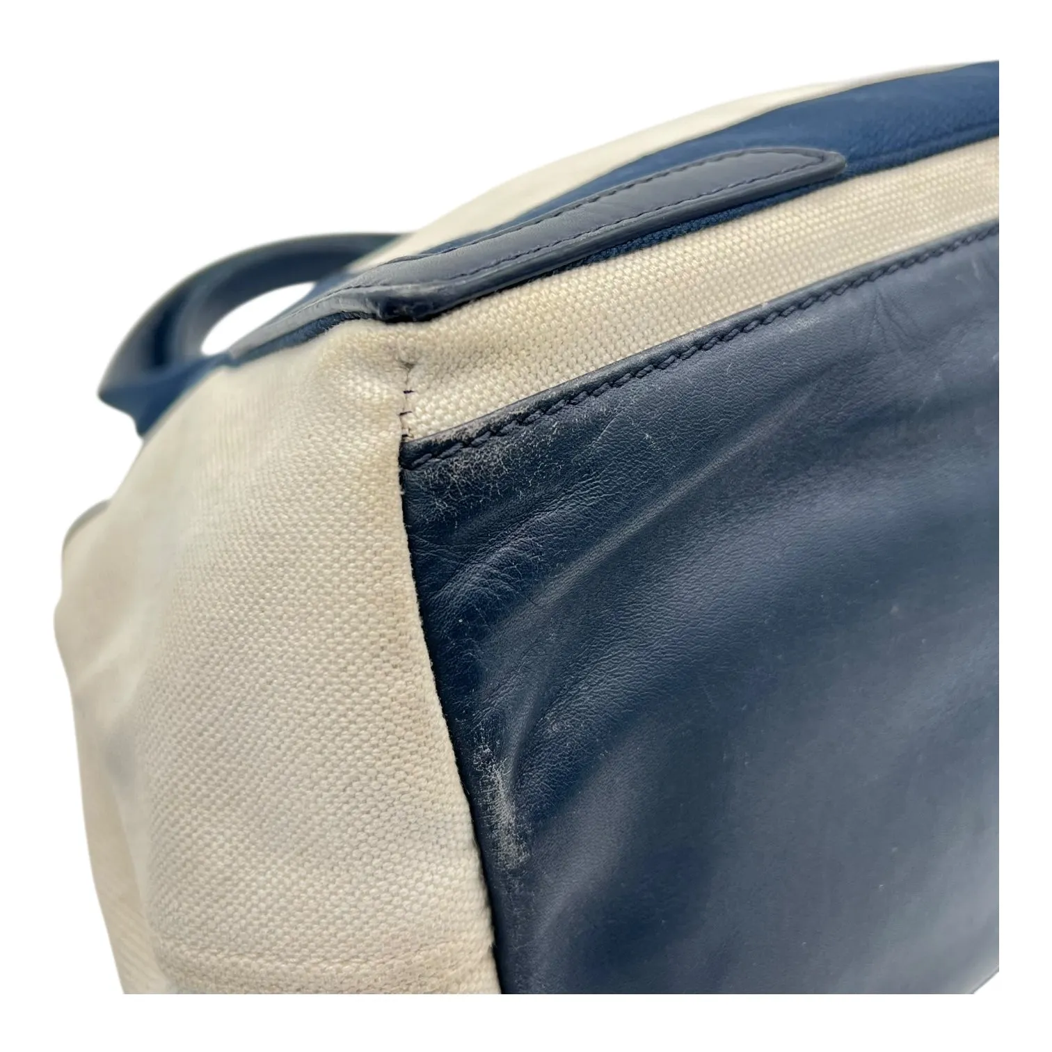 Cabas Tote Bag Beige in Canvas, Silver hardware