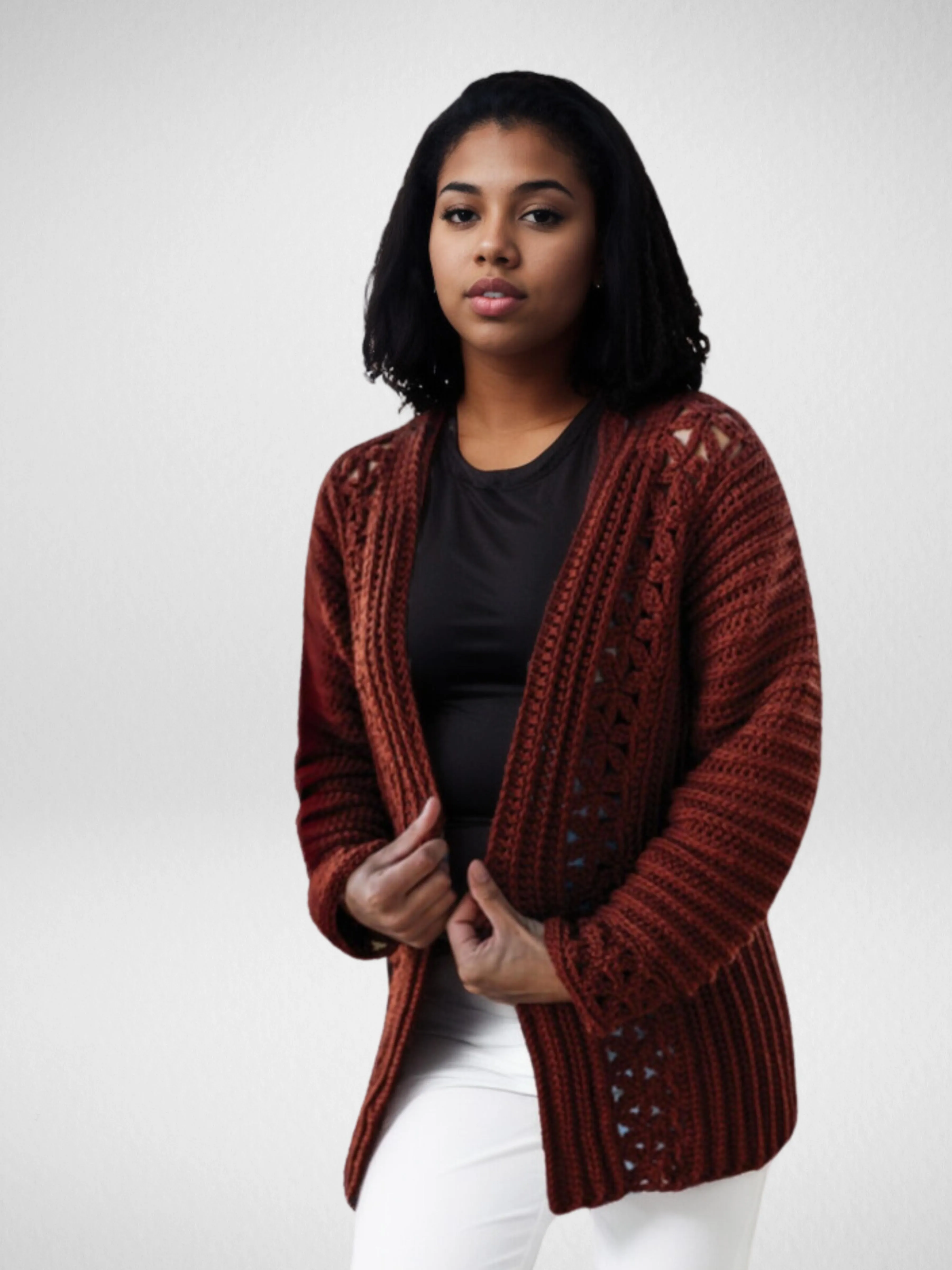 Cable Knit Cinnamon Cardigan