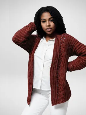 Cable Knit Cinnamon Cardigan