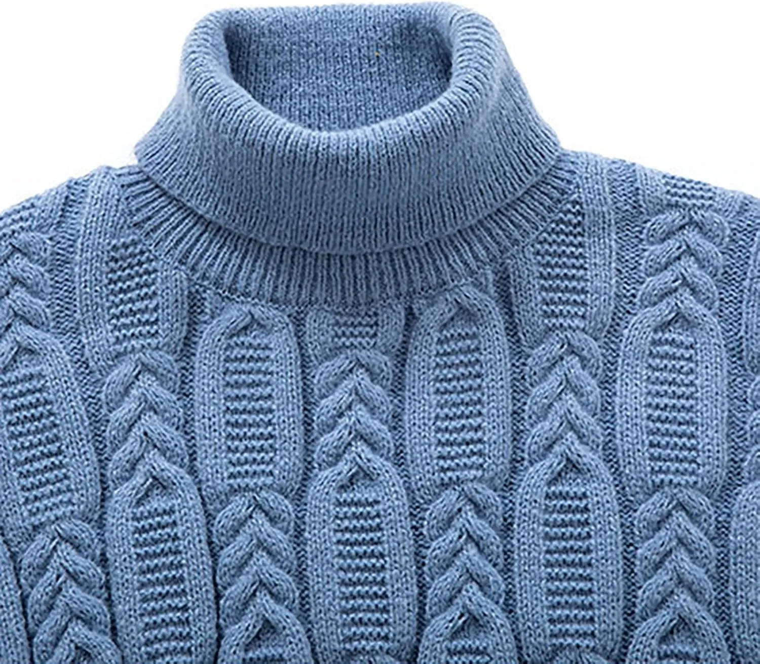 Cable Knit Sweaters for Men Turtleneck Long Sleeve Pullover Sweater Slim Fit Knitted Sweatshirts Winter Warm Coat Top