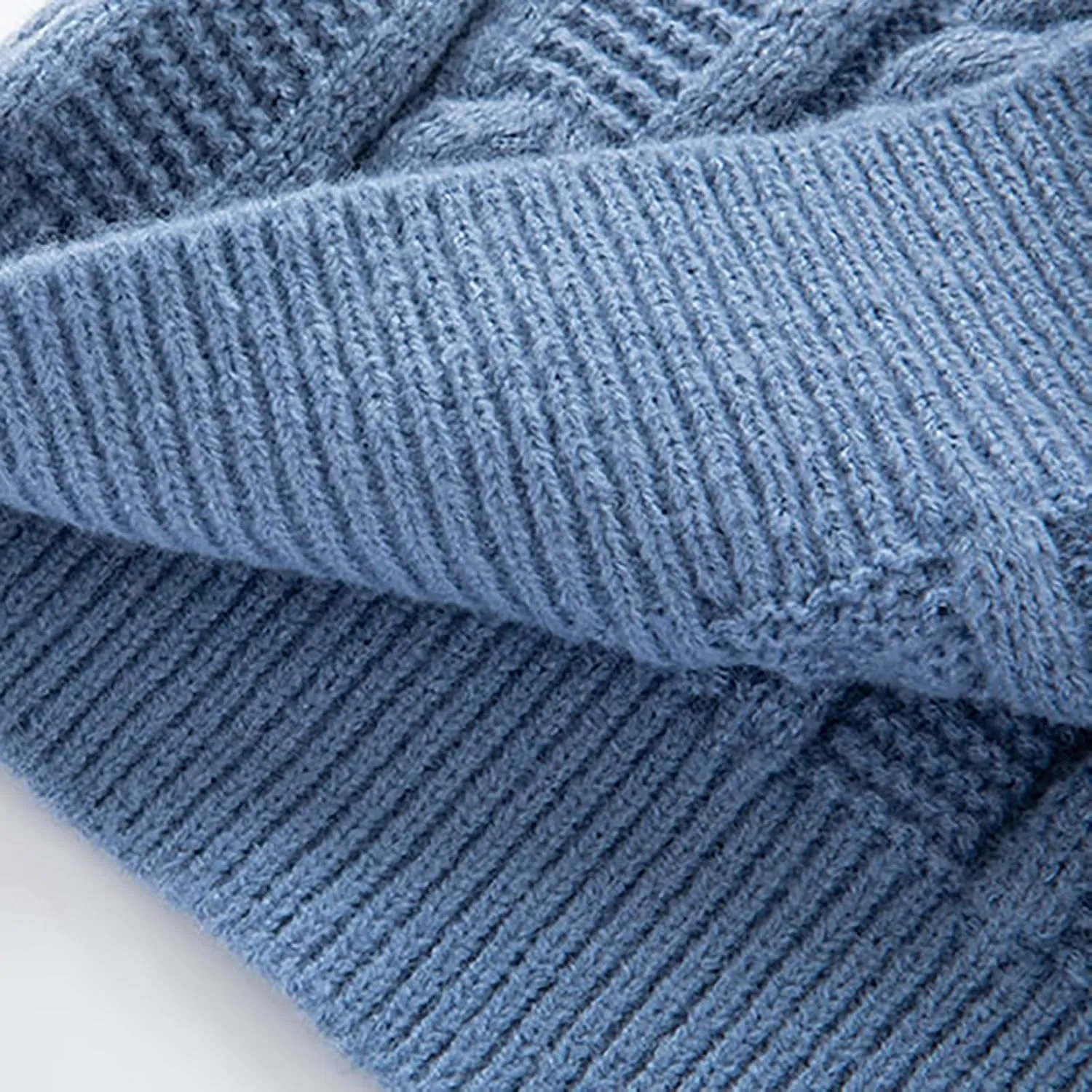 Cable Knit Sweaters for Men Turtleneck Long Sleeve Pullover Sweater Slim Fit Knitted Sweatshirts Winter Warm Coat Top