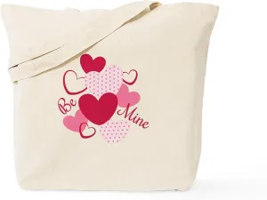 CafePress Be Mine Hearts Tote Bag Reusable Natural Beige Canvas Shopping Bag