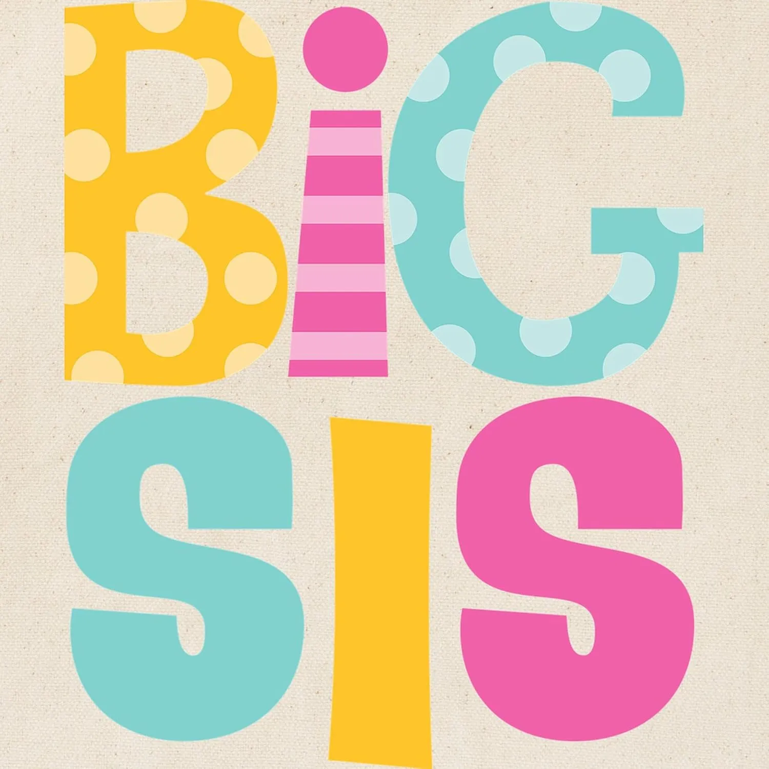 CafePress Big Sis Cute Sibling Natural Canvas Tote Bag, Reusable Shopping Bag