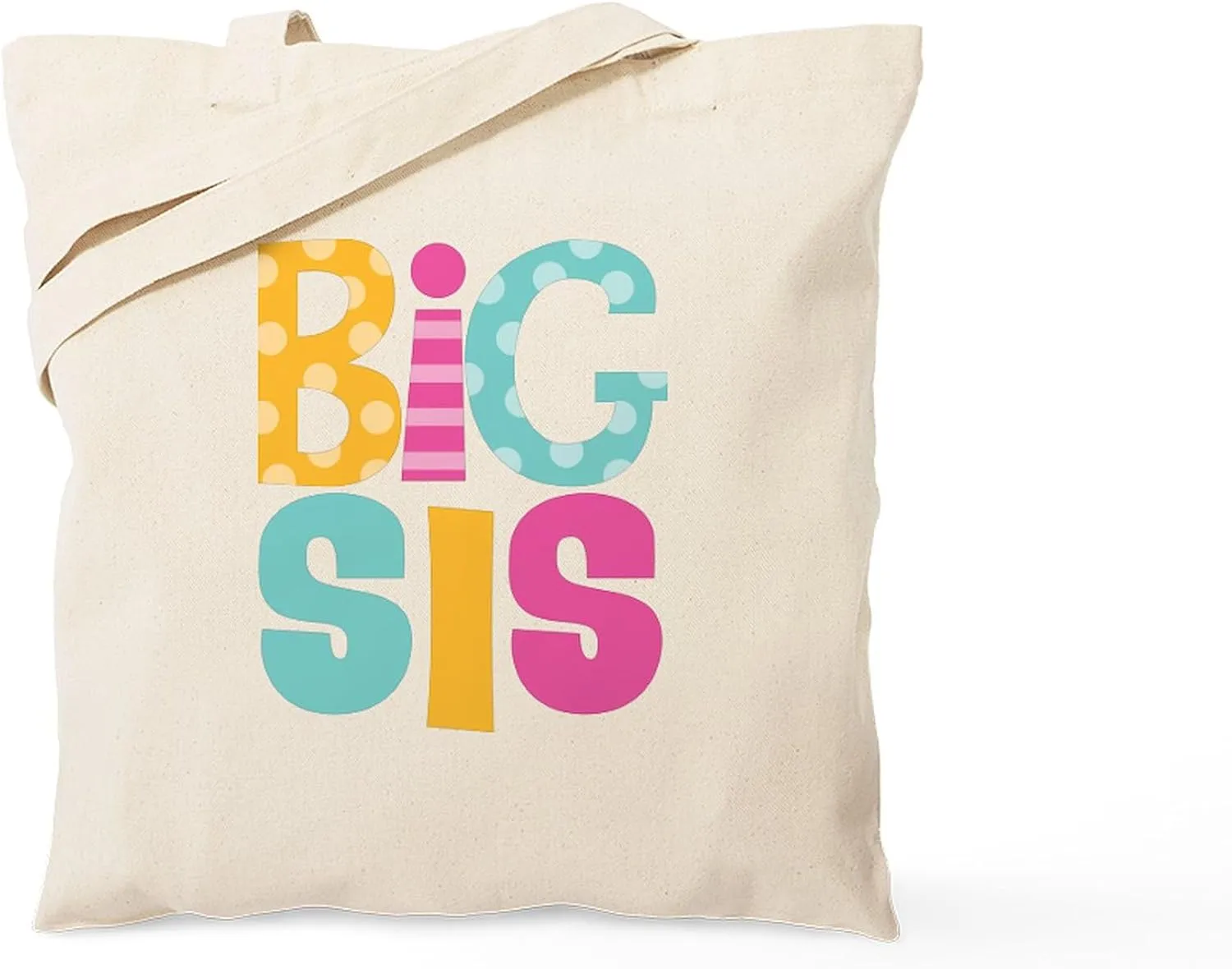 CafePress Big Sis Cute Sibling Natural Canvas Tote Bag, Reusable Shopping Bag