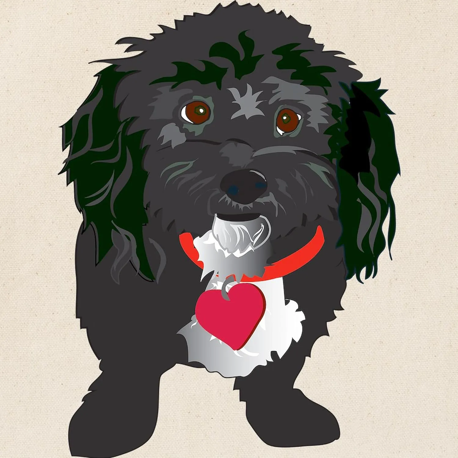 CafePress BLACK DOG Tote Bag Natural Canvas Tote Bag, Reusable Shopping Bag
