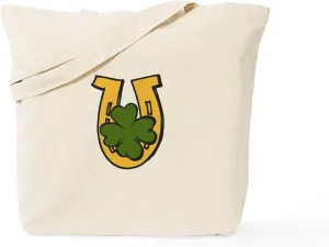 CafePress Clover Horseshoe Tote Bag Reusable Natural Beige Canvas Shopping Bag