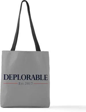CafePress Deplorable Est 2017 Polyester Tote Bag 16"x16"