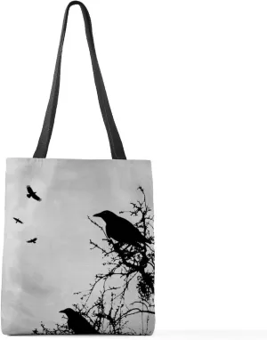 CafePress Design 43 Crow Silhouette Medium Tote Bag Polyester Tote Bag 16"x16"