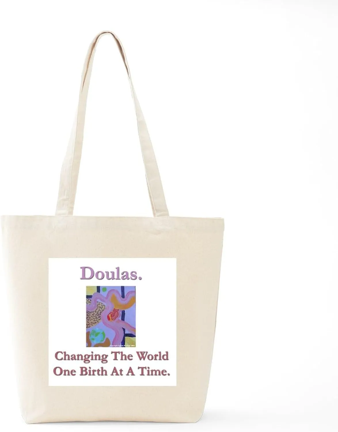 CafePress Doulas Change The World Tote Bag Reusable Natural Beige Canvas Shopping Bag