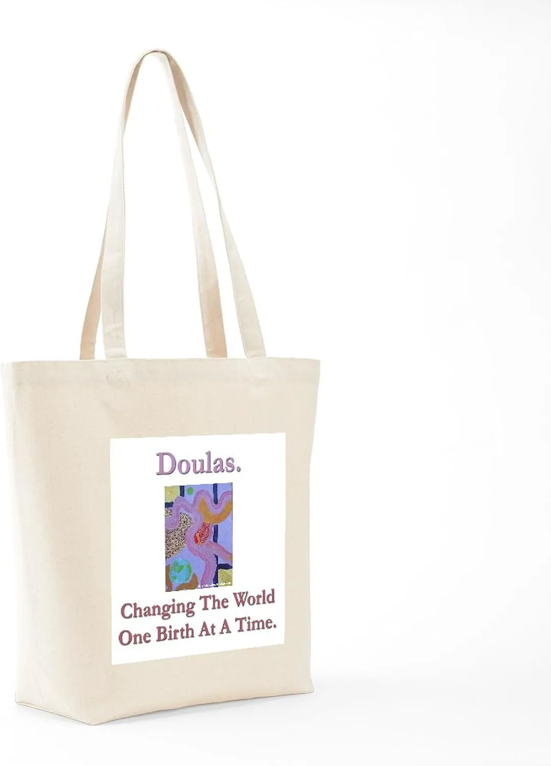 CafePress Doulas Change The World Tote Bag Reusable Natural Beige Canvas Shopping Bag