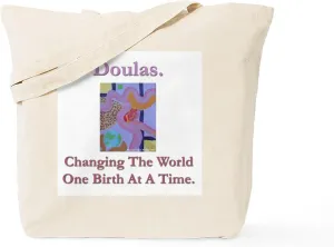 CafePress Doulas Change The World Tote Bag Reusable Natural Beige Canvas Shopping Bag