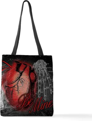 CafePress GOTH BE MINE_13 5X18 Polyester Tote Bag 16"x16"