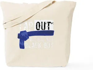 CafePress MMA Fighter Belt Tap Out Before You Black Tote Bag Reusable Natural Beige Canvas Shopping Bag