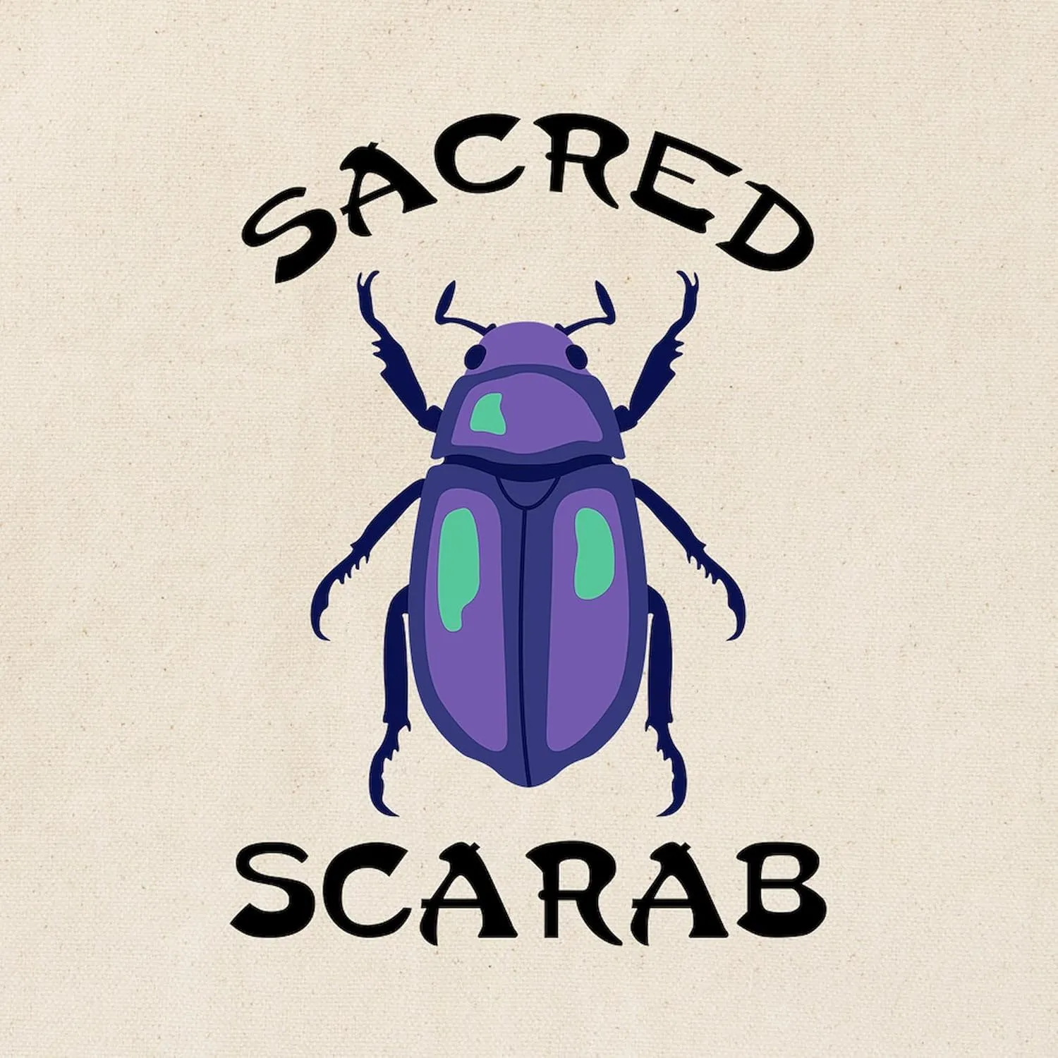 CafePress Sacred Scarab Tote Bag Reusable Natural Beige Canvas Shopping Bag
