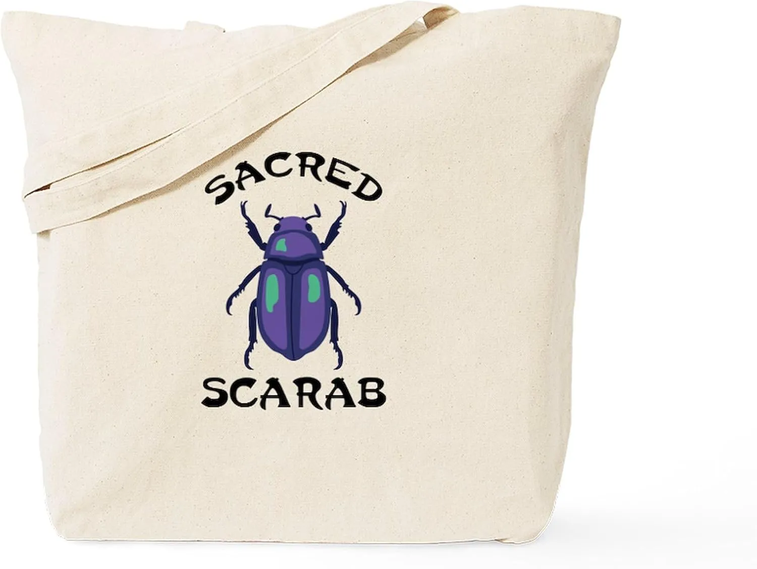 CafePress Sacred Scarab Tote Bag Reusable Natural Beige Canvas Shopping Bag