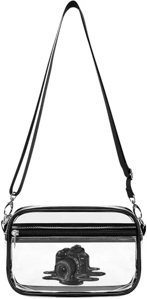 Camera Melt Fashion Clear Crossbody Bags Stadium Approved Shoulder Purse for Concerts Sports Events Festival