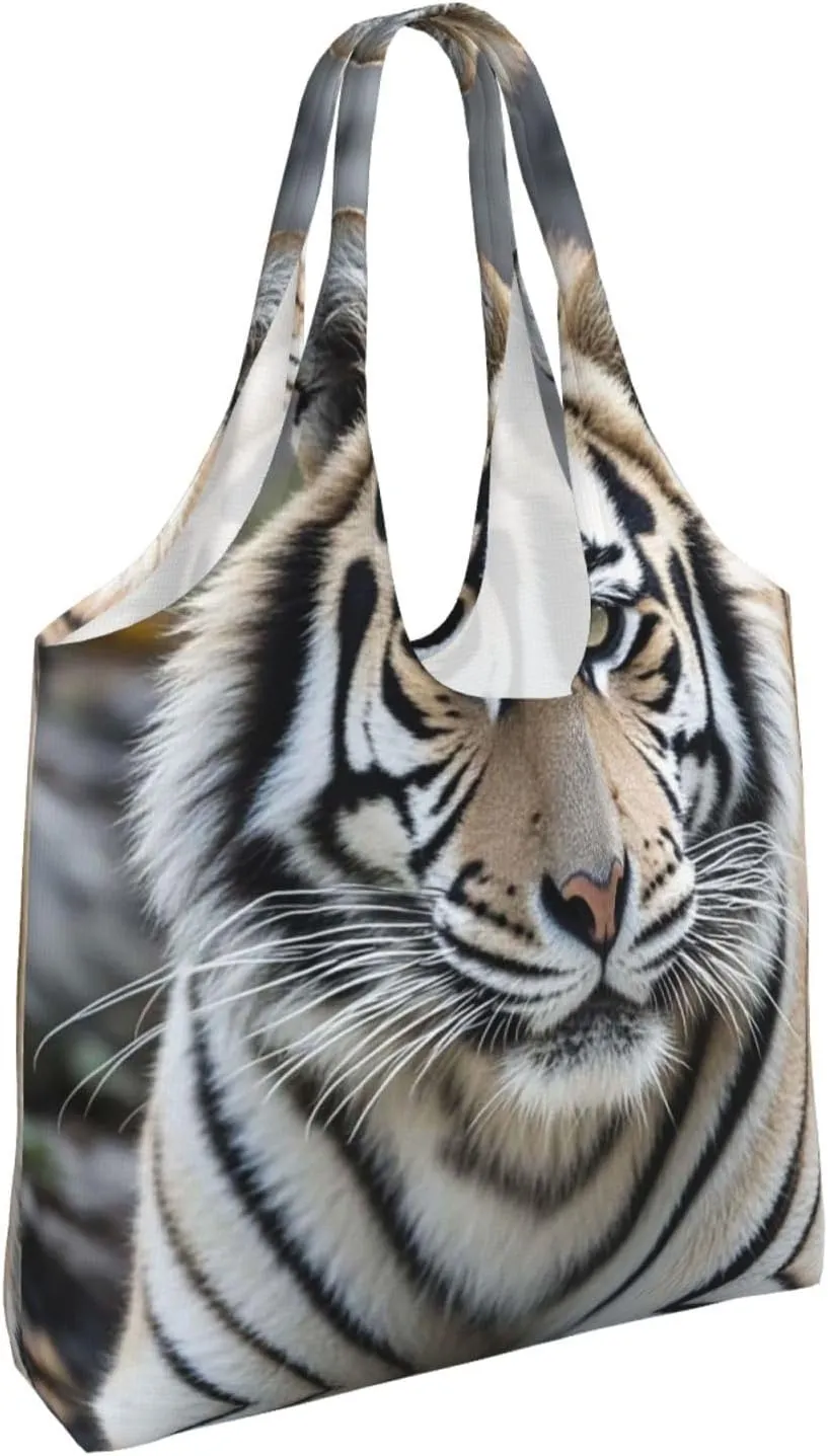 Canvas Tote Bag Lightweight Reusable Grocery Shopping Bag Brook Trout Fly Fishing Handbag for Women Men