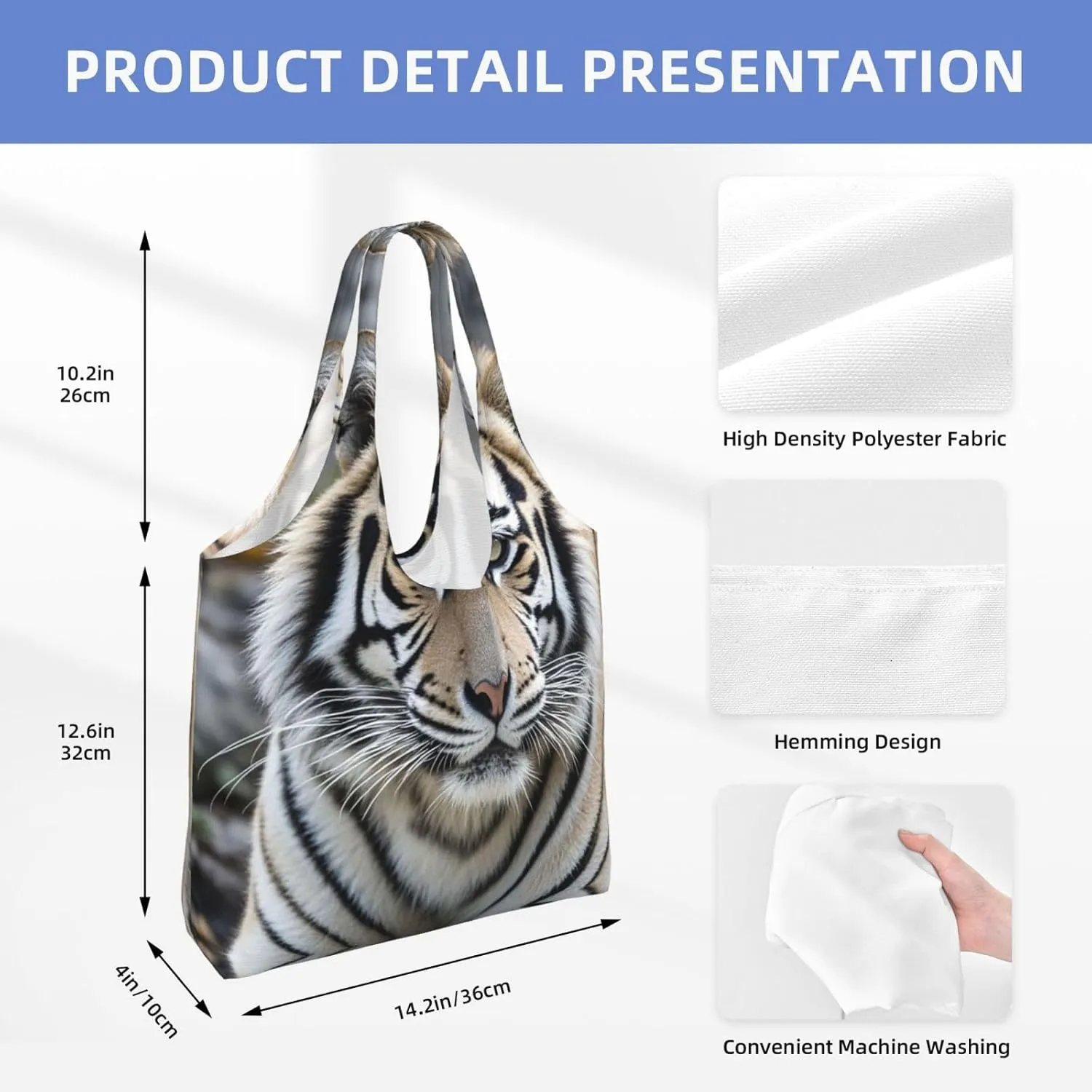 Canvas Tote Bag Lightweight Reusable Grocery Shopping Bag Brook Trout Fly Fishing Handbag for Women Men