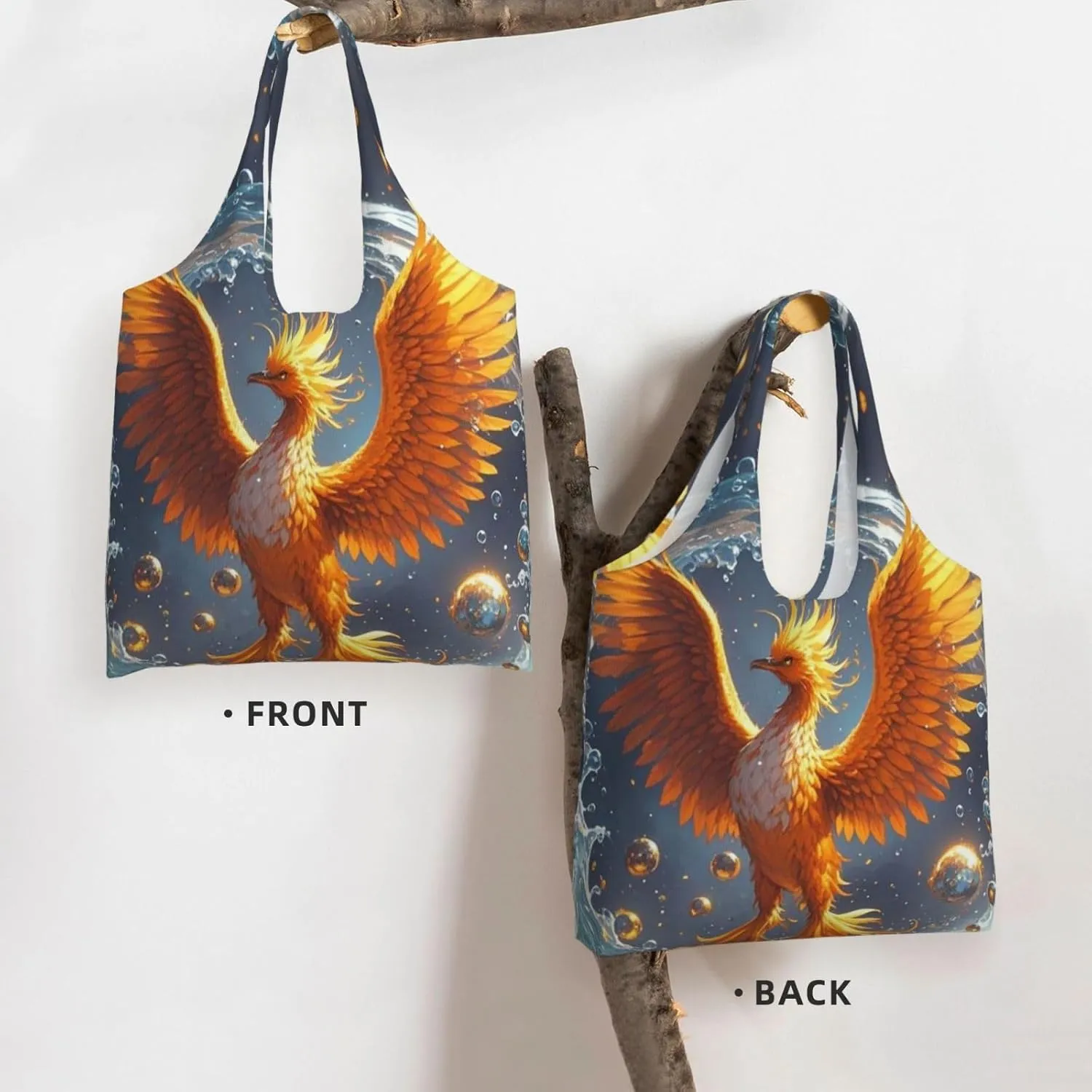Canvas Tote Bag Lightweight Reusable Grocery Shopping Bag Golden Retriever dogs puppies pets Handbag for Women Men